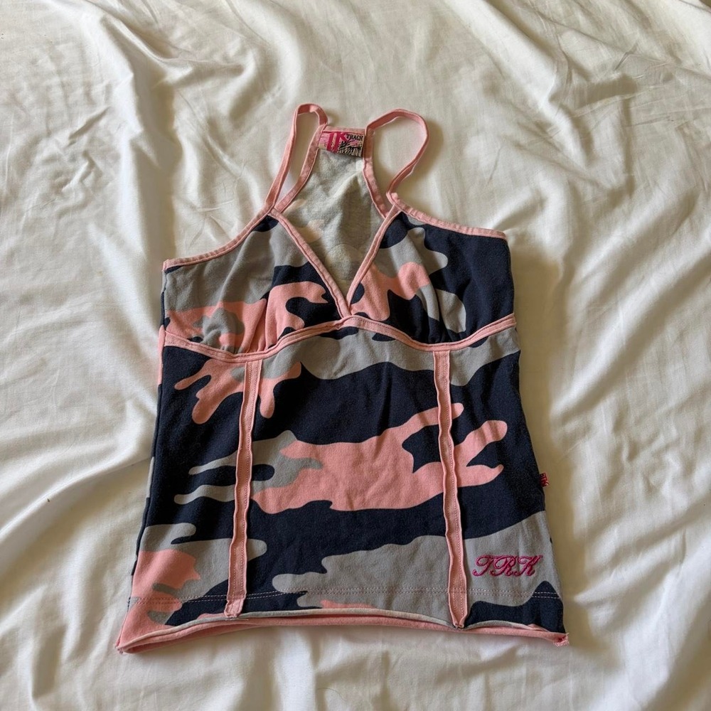 TKTrack Y2K vintage navy and pink XS tank top women's activewear